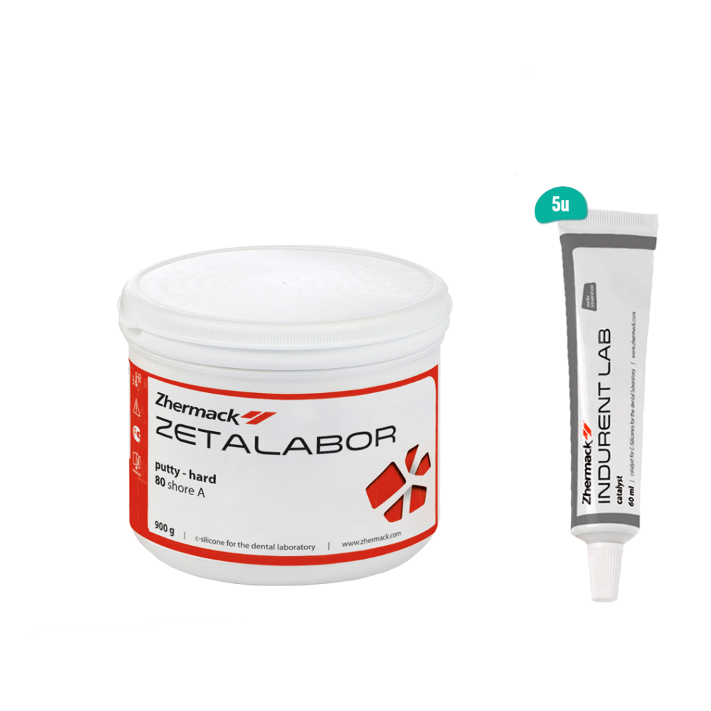 SILICONA ZETALABOR 900GR ZHERMACK+ 1 TUBO DE CATALIZADOR INDURENT GEL ZHERMACK